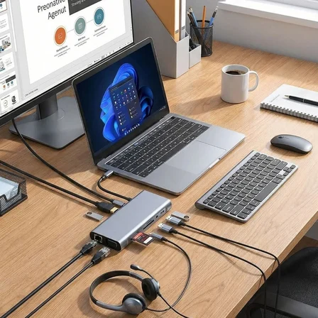 in Type-C Çoklayıcı Hub HDMI K USB . SD TF Kart RJ Ethernet Dönüştürücü Adaptör