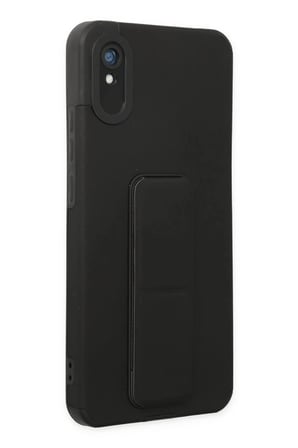 Xiaomi Redmi 9A Kılıf Mega Standlı Silikon - Siyah