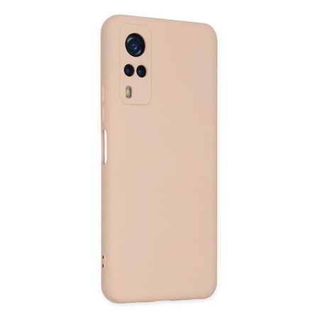 Vivo Y53S Kılıf Nano içi Kadife Silikon - Pudra