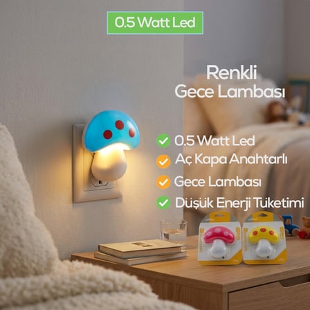 Mantar LED Gece Lambası