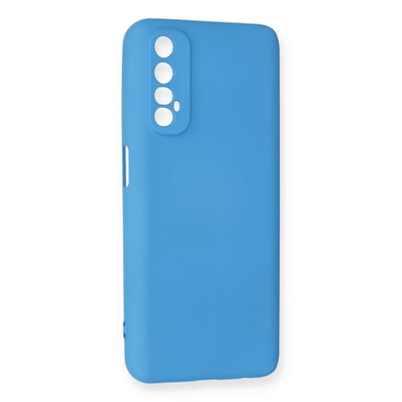Realme 7 Kılıf Nano içi Kadife Silikon - Mavi