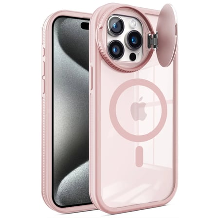 Apple iPhone 14 Pro Max Kılıf Teleskop Lens Magsafe Silikon Kapak - Pembe
