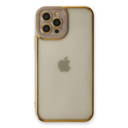 iPhone 12 Pro Kılıf Liva Lens Silikon - Lila