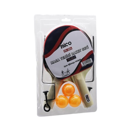 Masa Tenisi Fileli Pinpon Raket Seti 2PCS Raket - 3PCS Top - 1PCS File - Ayak