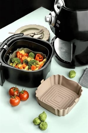 Pasta, Kek Kalıbı Bütün Airfryer'lere Uyumlu Vizon Silikon Pişirme Kabı