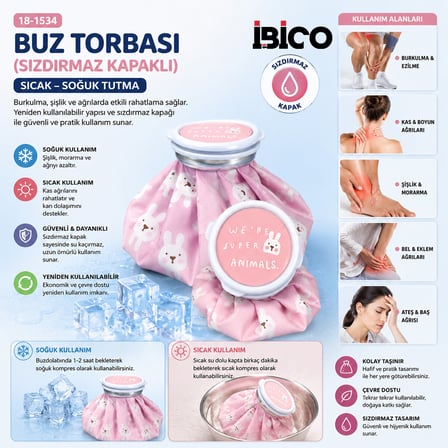 Buz Torbası Sızdırmaz Kapaklı Sıcak - Soğuk Tutma Herhangi Bir Renk Gönderilir