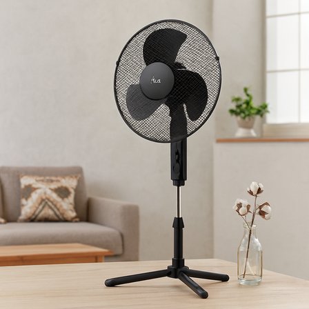 16\" (41 cm) Teleskopik Katlanır Ayaklı Vantilatör - Metal Kafes, 3 Kademe