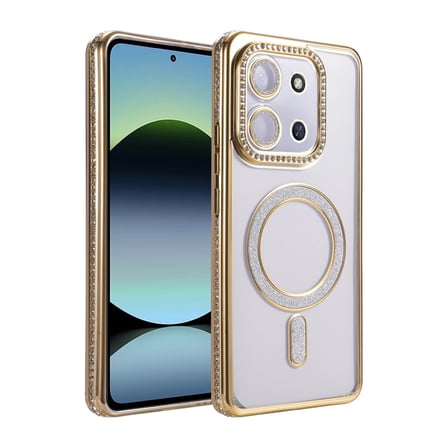 Xiaomi Redmi 15c 4g Joke Simli Magneticsafe Kılıf - Gold