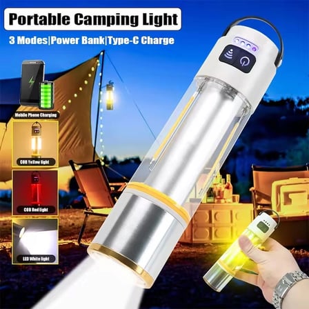 1000 Lümen Güçlü Aydınlatmaya Sahip Gold Gp-222 İle Kamp Gecelerini Aydınlatın Hem El Feneri Hem De Kamp Lambası Olarak Kullanılabilen Çok Fonksiyonlu Yapısı, Usb Şarj Özelliği Ve Dayanıklı Gö