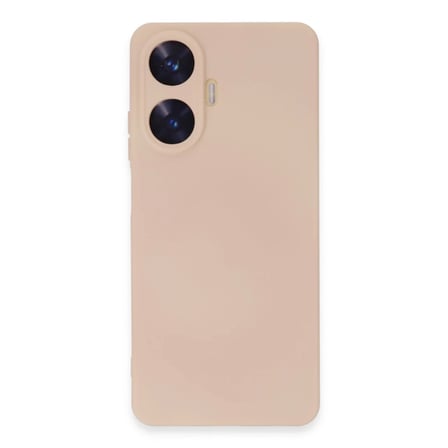 Realme C55 Kılıf Nano içi Kadife Silikon - Pudra
