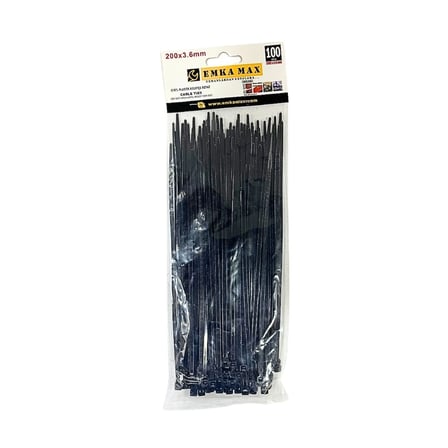 3,6x200 mm Siyah 100'li Cırt Kelepçe
