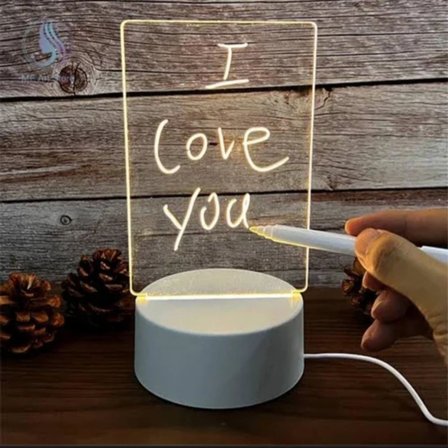 USB Kablolu Işıklı Kendiliğinden Beyaz Kalemli-Silgili Kreatif D Görselleştirme LED Lambası