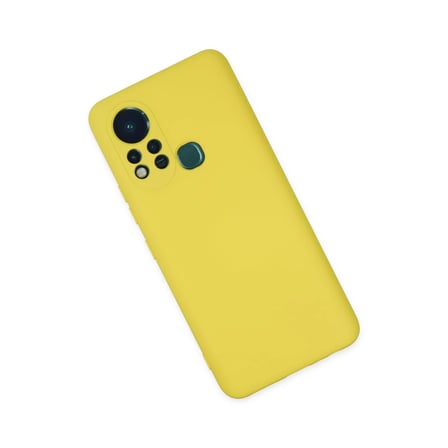 İnfinix Hot 11s Kılıf Nano içi Kadife Silikon - Sarı