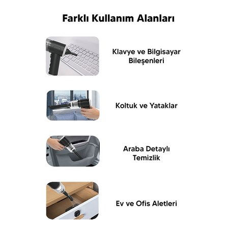 3İN1 Çekme - Üfleme Oto-araç - Ev El Tipi Süpürge Usb Şarjlı Mini - Taşınabiliri HS-22