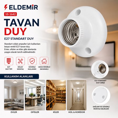 40 Adet E27 Kolay Montaj Tavan Duy