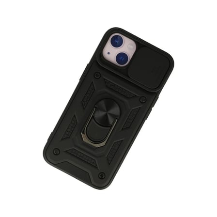Apple iPhone 13 Kılıf Pars Lens Yüzüklü Silikon - Siyah