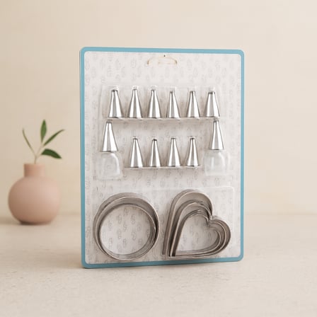 Metal Pasta Süsleme Uç ve Kurabiye Kalıbı Seti