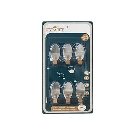 Oval 6'li Metal Yapışkanlı Askı