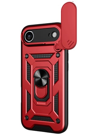 Apple iPhone 17 Air Pars Lens Yüzüklü Silikon - Kırmızı