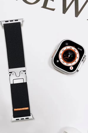 Apple Watch 42mm Forest Kumaş Kordon - Siyah