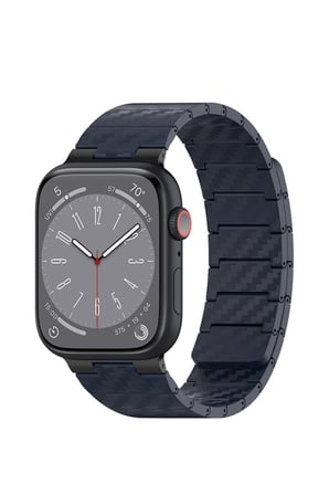 Movenchy Apple Watch 45mm Carbon Steel Kordon - Lacivert