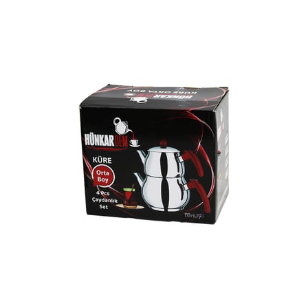 Paslanmaz Çelik Çaydanlık Seti (1L + 2L) Küre Model