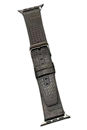 Movenchy Apple Watch 45mm Buff Deri Kordon - Siyah
