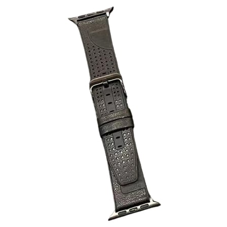 Movenchy Apple Watch 45mm Buff Deri Kordon - Siyah
