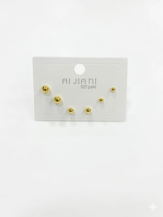 Zirkon Taşlı Pirinç Altılı Kombin Küpe - Kp00588