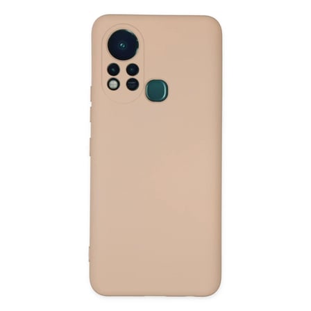 İnfinix Hot 11s Kılıf Nano içi Kadife Silikon - Pudra