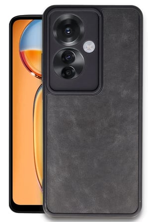 Oppo Reno 11F Kılıf Aras Deri Kapak - Siyah