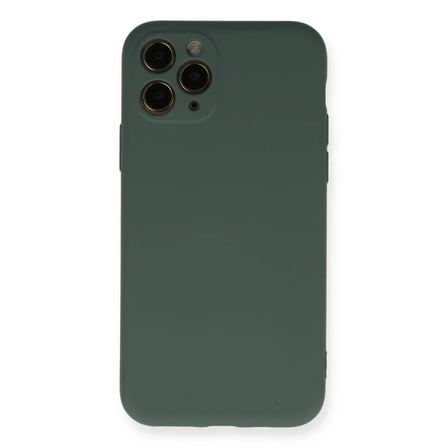 iPhone 11 Pro Kılıf Nano içi Kadife Silikon - Koyu Yeşil