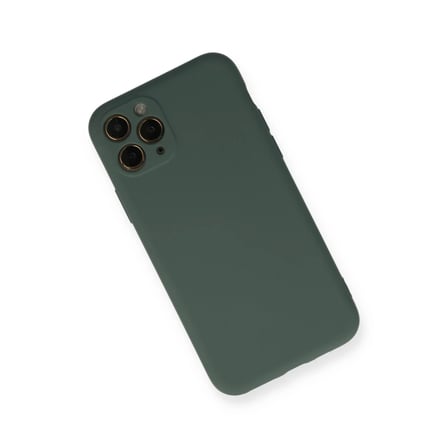 iPhone 11 Pro Kılıf Nano içi Kadife Silikon - Koyu Yeşil