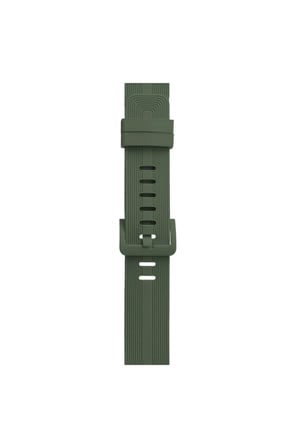 Apple Watch 38mm KR408 Çizgili Silikon Kordon - Koyu Yeşil