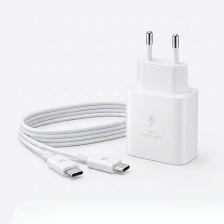 45W Süper Hızlı Şarj Adaptörü USB-C PD 3.0 PPS Fast Charger + 5A Type-C to Type-C Kablo
