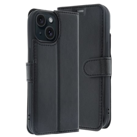 Apple iPhone 15 Trend S Plus Kapaklı Kılıf - Siyah