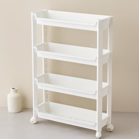 4 Katlı Tekerlekli Sepet Organizer Raf 465x145x670mm