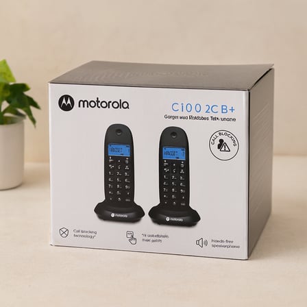 Kablosuz Dijital 2'li Telefon Seti - Arayan No Görme, 50 Hafıza (Siyah)
