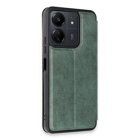 Xiaomi Redmi 13C Kılıf Flip Cover - Koyu Yeşil
