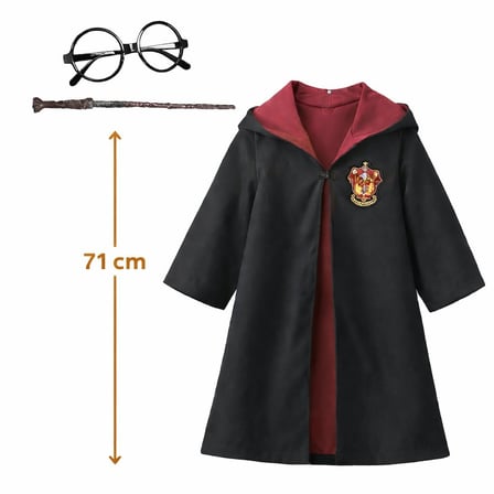 Harry Potter Çocuk Bebek Kostüm Seti – Asa Gözlük Pelerin  cm (- Yaş)