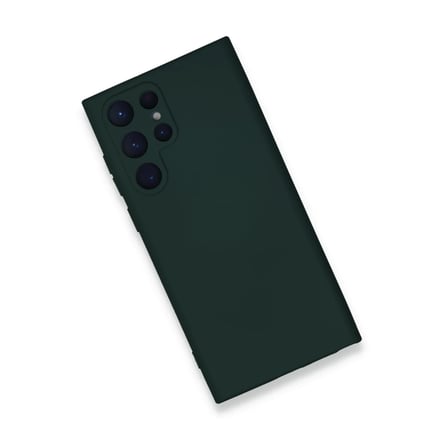 Samsung Galaxy S23 Ultra Kılıf Nano içi Kadife Silikon - Koyu Yeşil