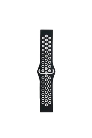 Watch 22mm Spor Delikli Kordon - Siyah-Beyaz