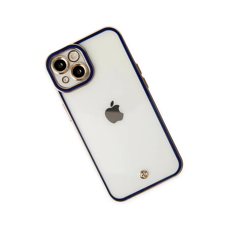 iPhone 14 Plus Kılıf Liva Lens Silikon - Mavi