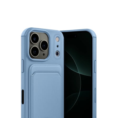Apple iPhone 17 Pro Max Kelvin Kartvizitli Silikon - Mavi