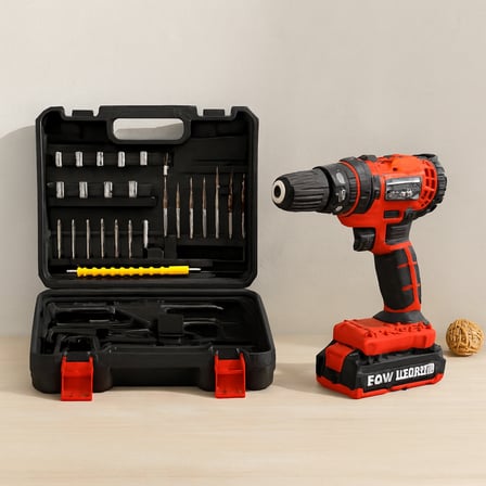 24W Şarjlı Matkap Seti 1350 RPM Çantalı (Kırmızı)