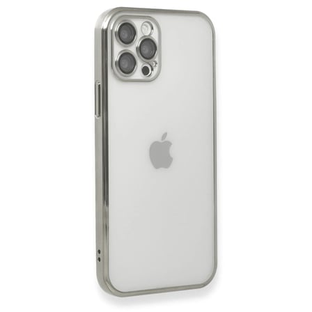 iPhone 12 Pro Max Kılıf Razer Lensli Silikon - Gümüş
