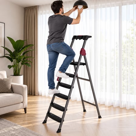 5+1 Basamaklı Metal Merdiven 150KG.TAŞIMA
