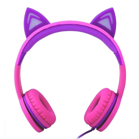 S00091067 -sun-gle-ech-kulaklık Kablolu Kedi Şkl.ışıklı Pembe-mor