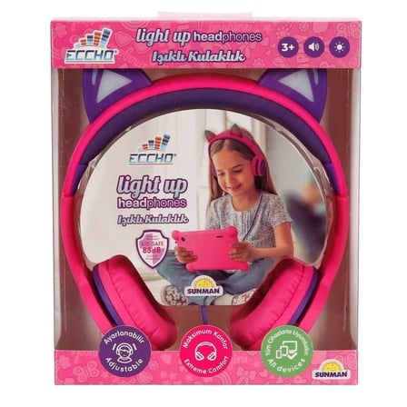 S00091067 -sun-gle-ech-kulaklık Kablolu Kedi Şkl.ışıklı Pembe-mor