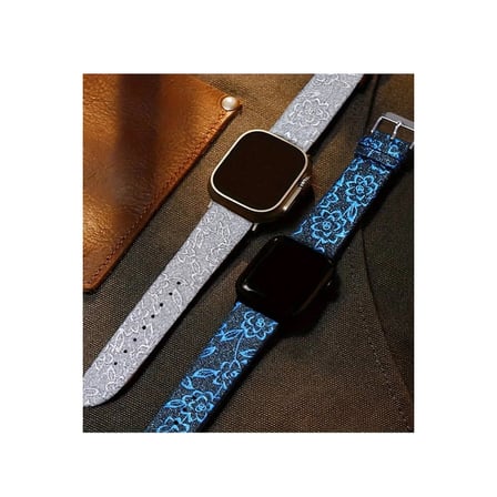 Apple Uyumlu Watch 42mm Creeper Desenli Kordon - Kahverengi